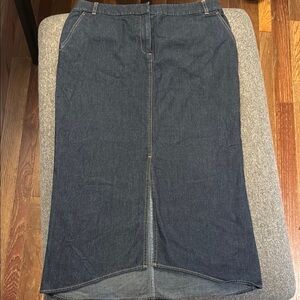 Lands' End Dark Denim Skirt Dark Wash
